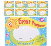 GLEAVI 100 Colorful English Certificates for A6 Size 100 Sheets Award and Reward Certificates for School Supplies and Student Progress Recognition