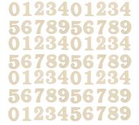 GLEAVI 100pcs Wooden Clock Numbers DIY Material in Khaki, Reusable Light Weight Wood Arabic Numerals for Wall Clock Decoration and School Crafts