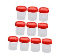 GLEAVI 10pcs 60ml Plastic Sample Containers Screw Caps, Hospital Use Sample Cups Lid for Fecal and Sputum Collection, Small Sealed Sampling Pots for Laboratory Testing
