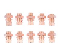 GLEAVI 10pcs Copper Split Bolt Clamp Grounding Connector Open Tail Bolt Suitable for Electrical Wiring and Satellite Antenna Bonding in Industrial and Residential Use