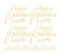 GLEAVI 10pcs Happy Birthday Mom Cake Topper Acrylic Mother Cake Pick Decorations For Happy Mother's Day Theme Women Birthday Party Supplies