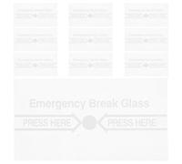 GLEAVI 10pcs Manual Emergency Fire Alarm Break Glass Panel Cover, Glass Rectangle 3x1.5 Inch with Universal Compatibility and Visibility for Office and Home Safety