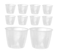 GLEAVI 10pcs Measuring Cup Milk Frothing Cup Measuring Rice Steaming Pitcher Transparent Pp re-usable