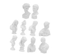 GLEAVI 10pcs White Resin Greek Mythology Statues Mini Character Sketch Busts Teaching Aid Figurines Easy to Blend into Different Furnishing Styles Sturdy Modern Nordic Decorative Home