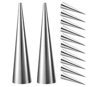 GLEAVI 12pcs Conical Cream Horn Molds: Baking Cannoli Form Tubes - Non-Stick Stainless Steel Pastry Tools for Croissant Cannoli Dessert Creation