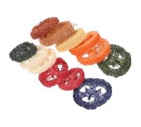 GLEAVI 12Pcs Natural Loofah Chew for Small Animals, Guinea Pig and Rabbit Chew for Teeth Cleaning, Organic Large and Medium Size Hamster and Rat for Healthy Chewing Random Random Color