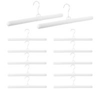 GLEAVI 12pcs Padded Hangers: White Foam Padded Hangers for Home and Clothing Store - No Slip Design for Closet Organization Coats Dresses and Sweaters