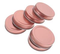 GLEAVI 12pcs Rose Gold Mason Jar Covers Sturdy Tinplate Canning Lids with Tight Seal for Food Storage Microwave Safe Dishwasher Friendly Practical Replacement Caps for Preserving