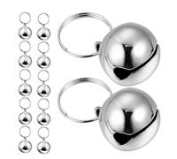 GLEAVI 12pcs Silver Pet Collar Bells 18MM Small Dog and Cat Hanging Bells for Training Tracking and Decorative Use Jingle Charms for Puppy Medium and Large Pets