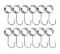 GLEAVI 12pcs Wardrobe Rod Hooks: Heavy Duty Stainless Steel Hooks for Closet Rod - Portable Laundry Pipe Hanger - Wardrobe Hat Hanger for Bathroom Garage