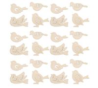 GLEAVI 150pcs Wooden Bird Pieces - Unfinished Wood Bird Chips Blank Hanging Decorations for DIY Art Home Garden and Christmas Decoration