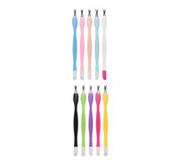 GLEAVI 15pcs Manicure Dead Skin Removers Nail Care Tools Double Head Cuticle Fork Comfortable to Hold Lightweight Plastic for Professional Nail Art Shop Random Color