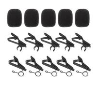 GLEAVI 18Pcs Mini Metal Wireless Microphone Tie Clips Set with 6.35Mm C-Clips, 7.5Cm Circle Clips and 510 Foam Sponge Covers for Lapel Mic Use in Studio and Live Performance