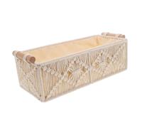 GLEAVI 1pc Bohemian Style Woven Storage Basket Handmade Decorative Storage Box for Desk Retro Tissue Box Small Cotton Rope Organizer White