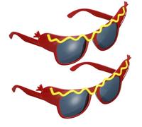 GLEAVI 1set Hot Dog Shape Party Glasses Funny Eye Glasses for All Ages Novelty Photo Props for Parties Easy to Wear Store for Group Photos and Enhancing Atmosphere 2pcs