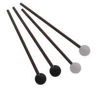 GLEAVI 2 Pairs Ethereal Drum Mallets with Rubber Heads, Reusable Tongue Drum Sticks, Classic Percussion Accessories for Stage Performance and, White and Black
