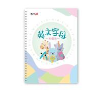 GLEAVI 2 Pcs English Alphabet Calligraphy Practice Book and Beginners, Groove Handwriting Copybook 26 Letters, Primary School Writing Workbook for Student Letter Writing