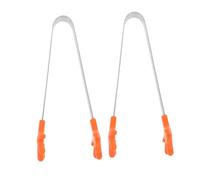 GLEAVI 2 Pcs Hand Shape Silicone Mini Tongs Stainless Steel Food Clips for Serving Appetizers Ice Cubes Sugar Cubes and Barbecue Versatile Kitchen Tool