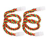 GLEAVI 2 PCS Parrot Rope Perch Bird Climbing Stand Set with Chewing-Resistant Cotton Rope, Flexible 80cm and 105cm Perches for Cage Accessories and Bird Ladder