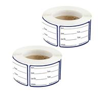 GLEAVI 2 Rolls Food Storage Label Adhesive Sticker Writable Date Sticker with Paper Material, Record Expiration Dates Design for Kitchen and Home Use on Snow Nougat and Candies