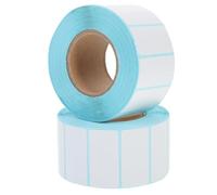 GLEAVI 2 Rolls White Thermal Labels 40mm X 20mm 1200pcs Self Adhesive Waterproof Oil Resistant Scratch-Resistant Shipping Address Stickers for Office and Packaging