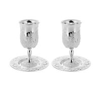 GLEAVI 2 Set Cup Set Zinc Alloy 5.89" Tall Wine Goblet with Matching Tray for Shabbat Passover Seder Cup Bar Bat Mitzvah Wedding