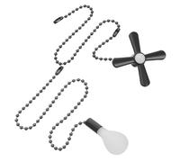 GLEAVI 2 Sets Ceiling Fan Pull Chain Extension with Metal Cord Zipper, Fan String Extender for Light Fitting Parts, Hanging Pull Cord for Living Room and Bathroom Use