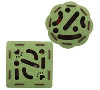 GLEAVI 2 Sets Interactive Felt Maze Box for Cats with Iron Bell Indoor Puzzle for Kitten Exercise and Mental Stimulation Lightweight Portable Square Flower Shapes for Enrichment Play