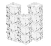 GLEAVI 20 Pcs Clear Acrylic Fake Ice Cubes Square Decorative Crystals for Wedding Centerpieces Vase Fillers Bar Photography Props Home Table Scatters