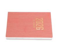 GLEAVI 2026 A7 Pocket Planner Small Daily Organizer Notebook for Students with Smooth Writing Pink Striped Cover Portable Yearly Agenda for School Office and Home Use
