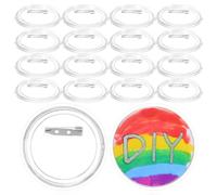 GLEAVI 20pcs Acrylic Button Badges with Secure Pin-back Attachment for Lasting Use, Blank Craft Badge Making Supplies for DIY Custom Pins and Creative Projects