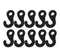 GLEAVI 20Pcs Black Tent Hanging Hooks Outdoor Camping Tent Rope Hangers Wear-Resistant Plastic Accessories for Hiking and Outdoor Shelter Fixing