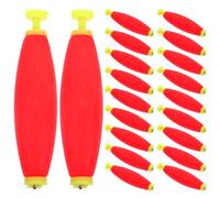 GLEAVI 20pcs Oval Foam Fishing Bobbers Floats with Spring Peg Design High-visibility Red Large Fishing Floats for Sea and Freshwater Fly Equipment