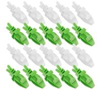 GLEAVI 20pcs Parrot Vegetable Skewer Clips Bird Food Holder Feeder Accessory for Small Birds Budgie Parakeet Cockatiel with White and Green Food Hanging Clips Feeding