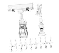 GLEAVI 20Pcs Rotatable Sign Clips Clear Price Tag Holders for Retail Stores Strong Clamping Force Easy to Use Name Tag Clips Multi-functional Display for Signage