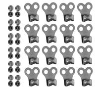 GLEAVI 24 Sets Lightweight Portable Copper Boot Lace Hooks with Rivets for Climbing Shoes and Mountaineering Boots, for Hiking and On-the-go Lace Repair Accessories