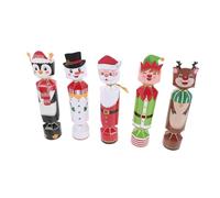 GLEAVI 24pcs Christmas Folding Paper Candy Boxes with Cartoon Cracker Design Paper Bakery Treat Containers for Holiday Party Favors Decorative Cookie Packaging for Xmas Celebration