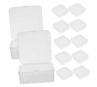 GLEAVI 24pcs Transparent Square Soap Boxes with Flip Lid PP Plastic Storage Containers for Handmade Soap Travel and Bathroom Use Space-saving Organizer Cases