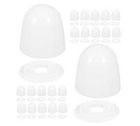GLEAVI 24Pcs White Plastic Toilet Bolt Caps with Washers Replacement Round Toilet Seat Hinge Bolt Covers for Bathroom Floor Mounting Universal Fit for Modern Seats