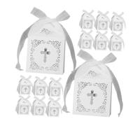 GLEAVI 25pcs White Paper Wedding Favor Boxes Hollow Cross Candy Treat Boxes Small Party Candy Packaging for Premium Chocolates and Sweets