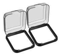 GLEAVI 2pcs 86 Type Waterproof Socket Protective Covers with Adhesive Backing, Black Wall Plug Outlet Case for Bathroom and Indoor Electrical Outlet Protection