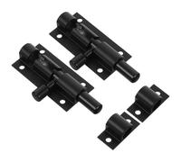 GLEAVI 2pcs Black Metal Door Latches 2 Inch Thickened Slide Bolt Latch for Wooden Gate Barn Door Security Lock Gate Hardware for Outdoor Fence