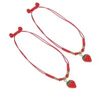 GLEAVI 2pcs Braided Friendship Bracelets Adjustable Red Rope Alloy Wrist Cord Not Easy to Fade Not Easy to Get Broken Fashion Chic Jewelry for Women and Girls