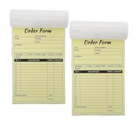 GLEAVI 2pcs Carbonless Order Form Receipt Book with Paper Backing, 5.5x8.25 Inches Small Business Invoice Pad, 2-Part Duplicate Record Notebook for Office Use