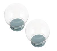 GLEAVI 2pcs Clear Glass Snow Globe Kit with Lids for DIY Crafts and Party Favors Reusable Transparent Globes for Candy Storage Home Decoration Wedding and Holiday Display