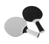 GLEAVI 2Pcs Composite Rubber Table Tennis Paddles Set - Black and White Speed Control Pingpong Rackets for Indoor and Outdoor Training Matches