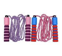 GLEAVI 2pcs Counting Jump Ropes with Cotton Cord, Interactive Electronic Skipping Rope for Fitness and Play, Purple Pink Red Blue, Suitable for ’s Workout and Games
