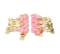 GLEAVI 2pcs Dance Bell Anklet Belly Dance Practice Bells Coin Charm Anklets for Women Bellydance Belt Belly Dancer