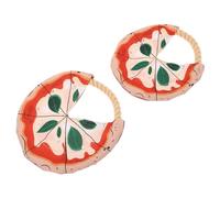 GLEAVI 2Pcs Dog Flying Disc Set - Cotton Rope Chew Flyer with Pizza Design - Small Large Outdoor Interactive Throwing Discs for Puppy Training and Active Play