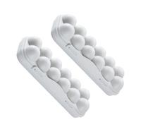 GLEAVI 2pcs Egg Storage Box Compartment Egg Container Fridge Storage Box Kitchen Tray Food Grade Plastic